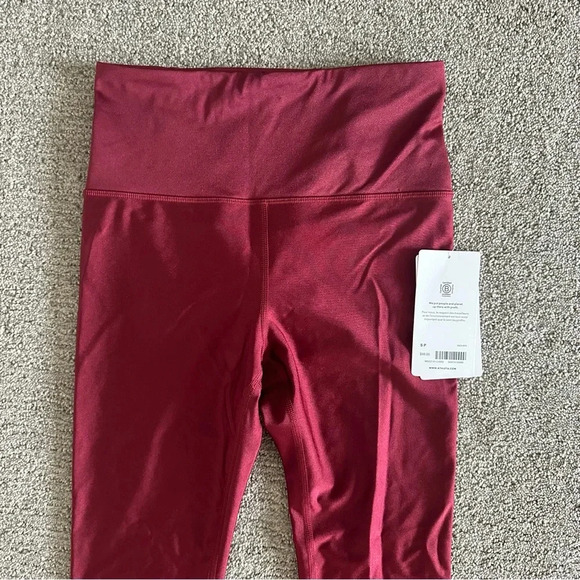 NWT Athleta Elation Shine Tight Red Shinmer Leggings Size Small - Picture 4 of 10